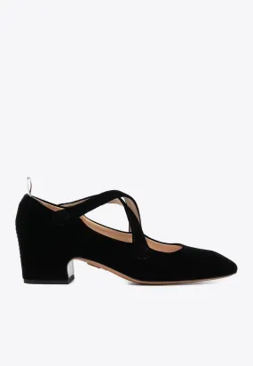40 Crisscross Velvet Pumps