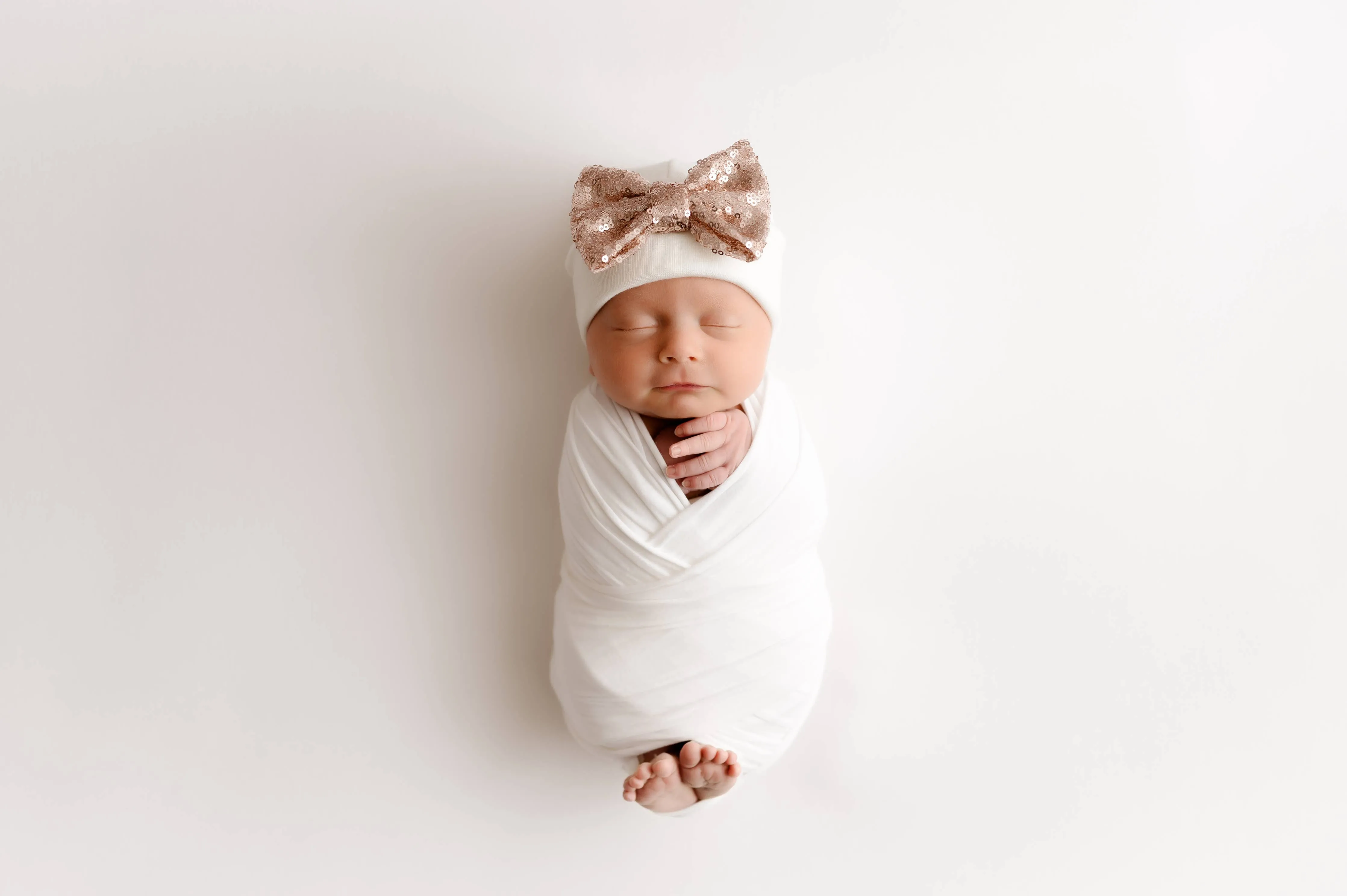 Baby Hat - Shimmer Bow - Rose Gold