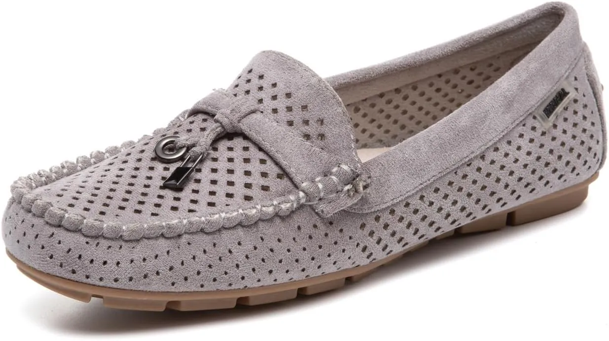 Bernal Loafers for Women with Buckle Comfortable Lightweight Penny Loafers Business Casual Loafers Slip On Flat Work Shoes Non Slip Walking Shoes