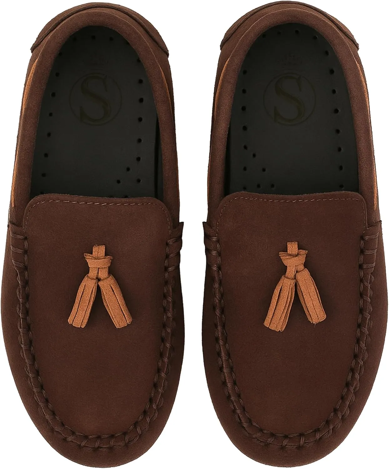 Boys Suede Penny Loafers with Woven Design  Casual Footwear with Platform Sole