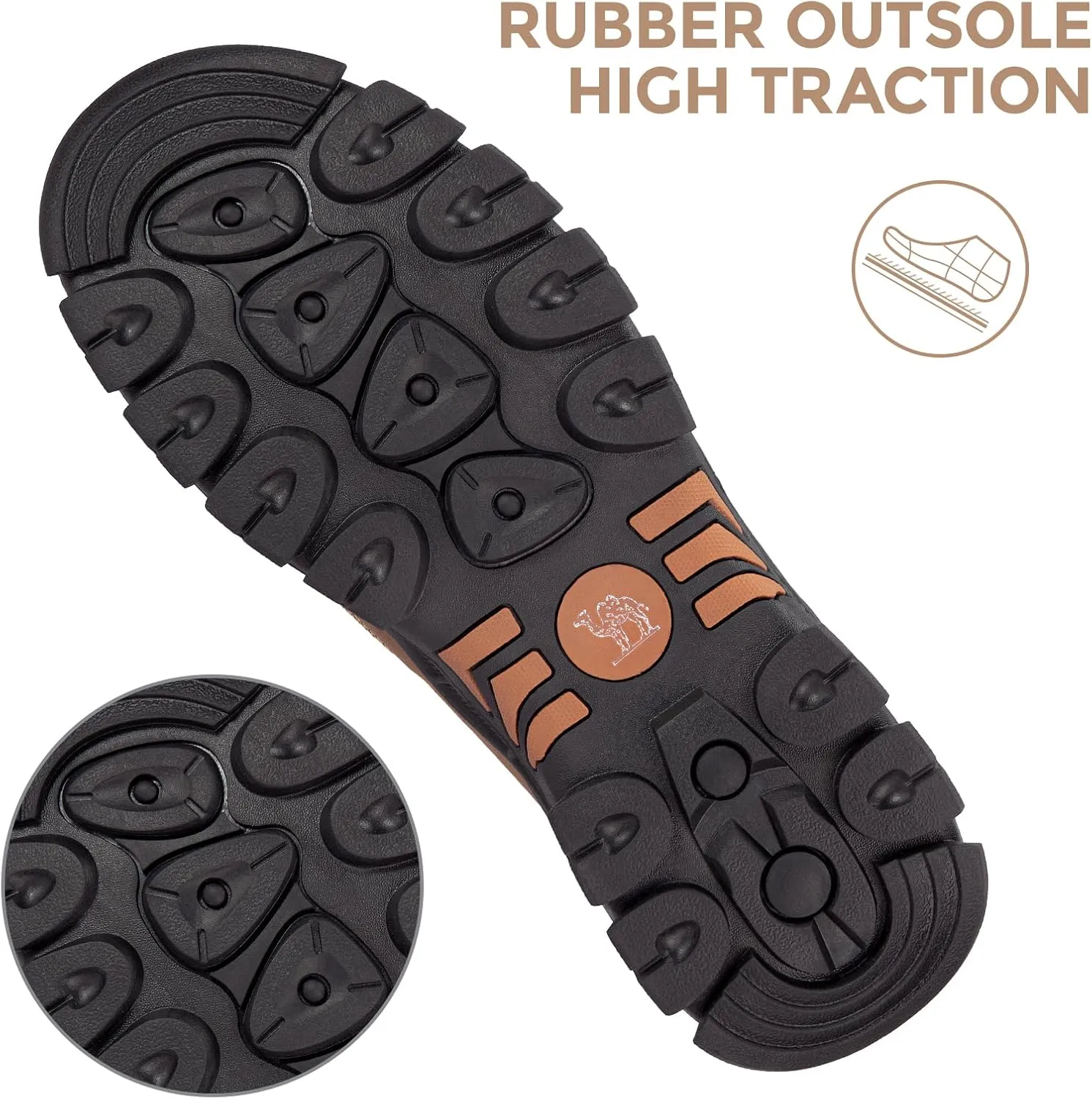 CAMEL CROWN Mens Walking Shoes Leather Lace up Loafer Relaxed-Fit Comfortable Casual Shoes