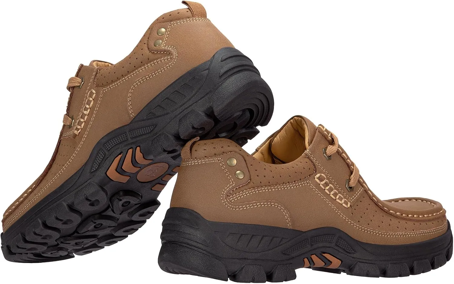 CAMEL CROWN Mens Walking Shoes Leather Lace up Loafer Relaxed-Fit Comfortable Casual Shoes