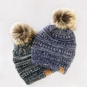 C.C Toque with Faux Fur Pompom