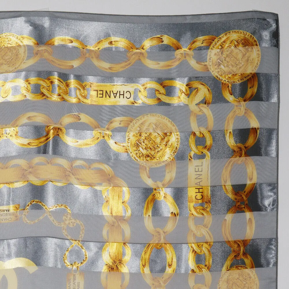 Chanel Chainpattern Scarf Chiffon