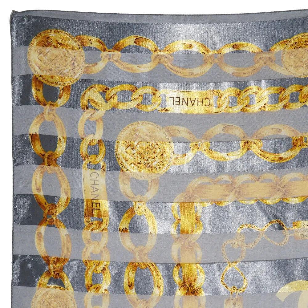 Chanel Chainpattern Scarf Chiffon