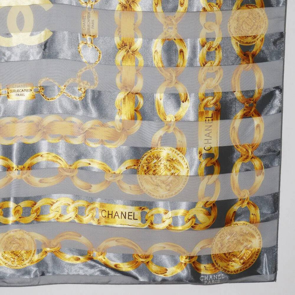 Chanel Chainpattern Scarf Chiffon
