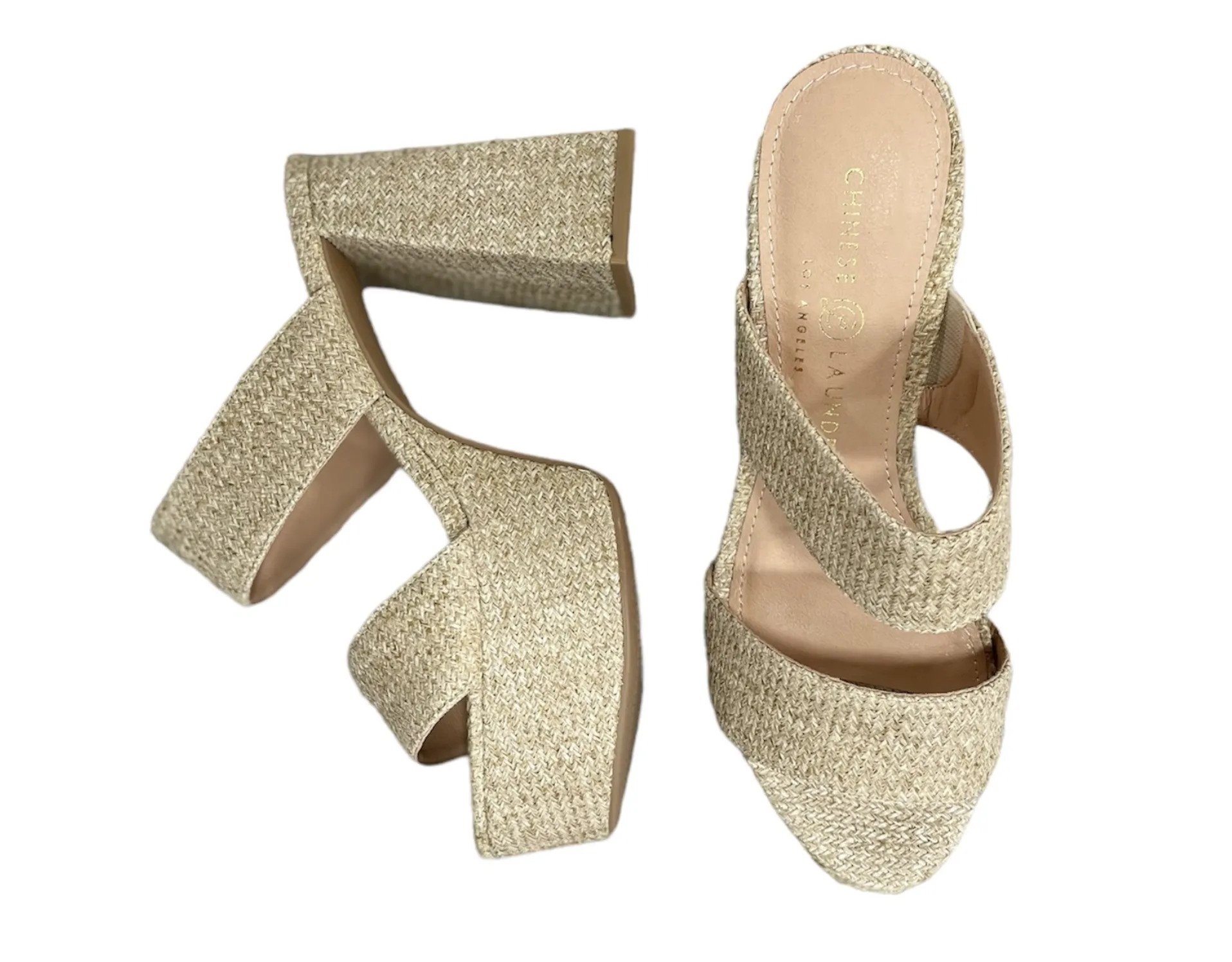 Chinese Laundry Nice Raffia Platform Heel Natural