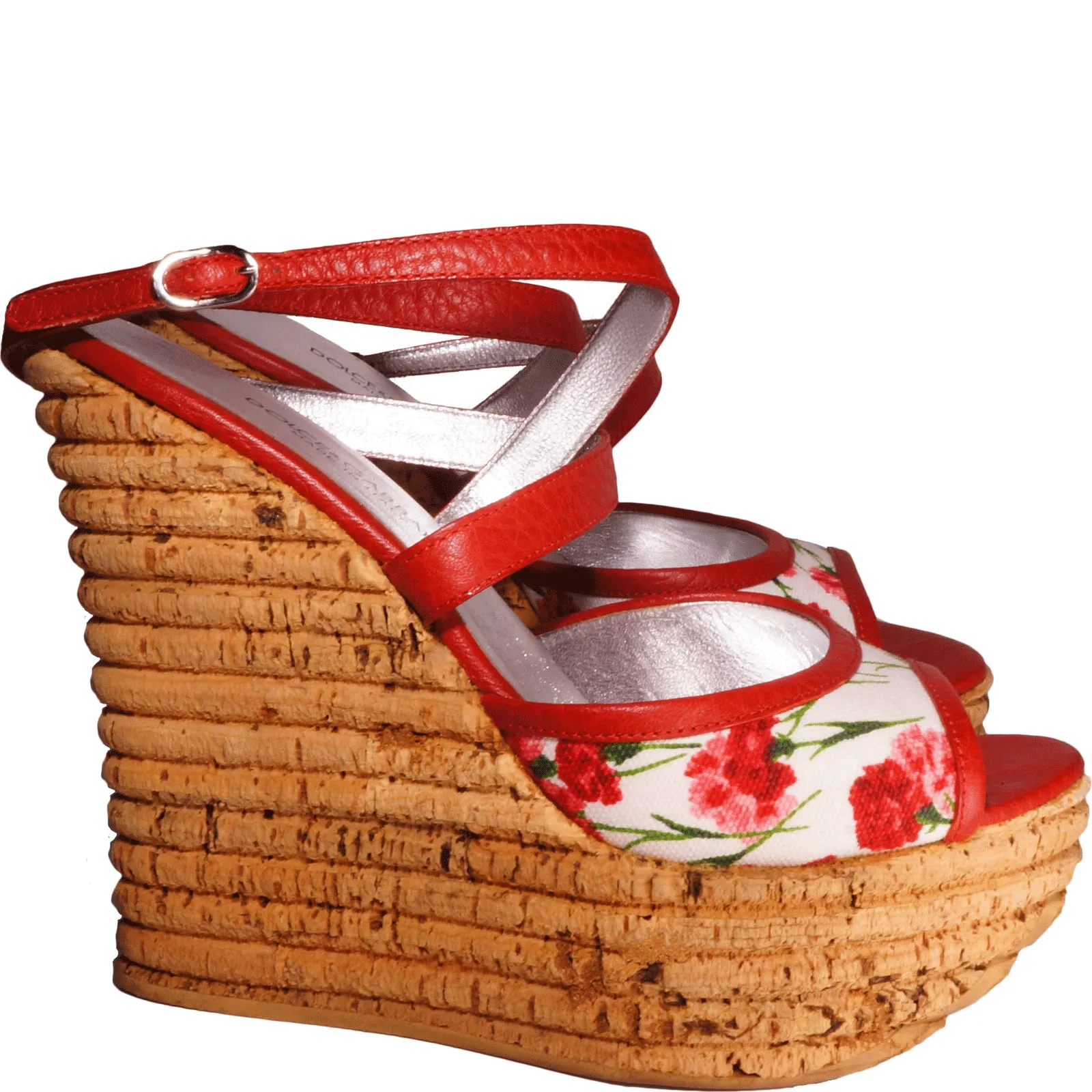 Dolce & Gabbana Floral Print Platform Wedge Shoe