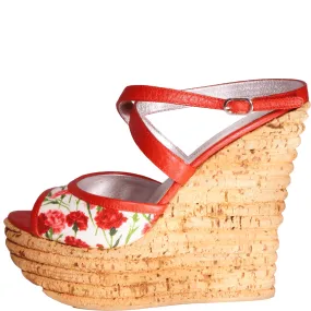 Dolce & Gabbana Floral Print Platform Wedge Shoe