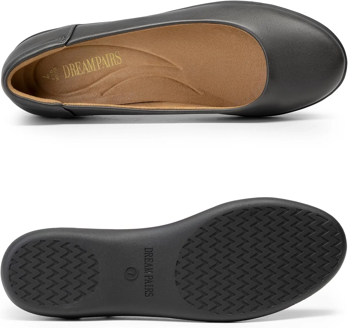 DREAM PAIRS Womens Comfortable Ballet Dressy Work Flats, Round Toe Slip on Office Shoes