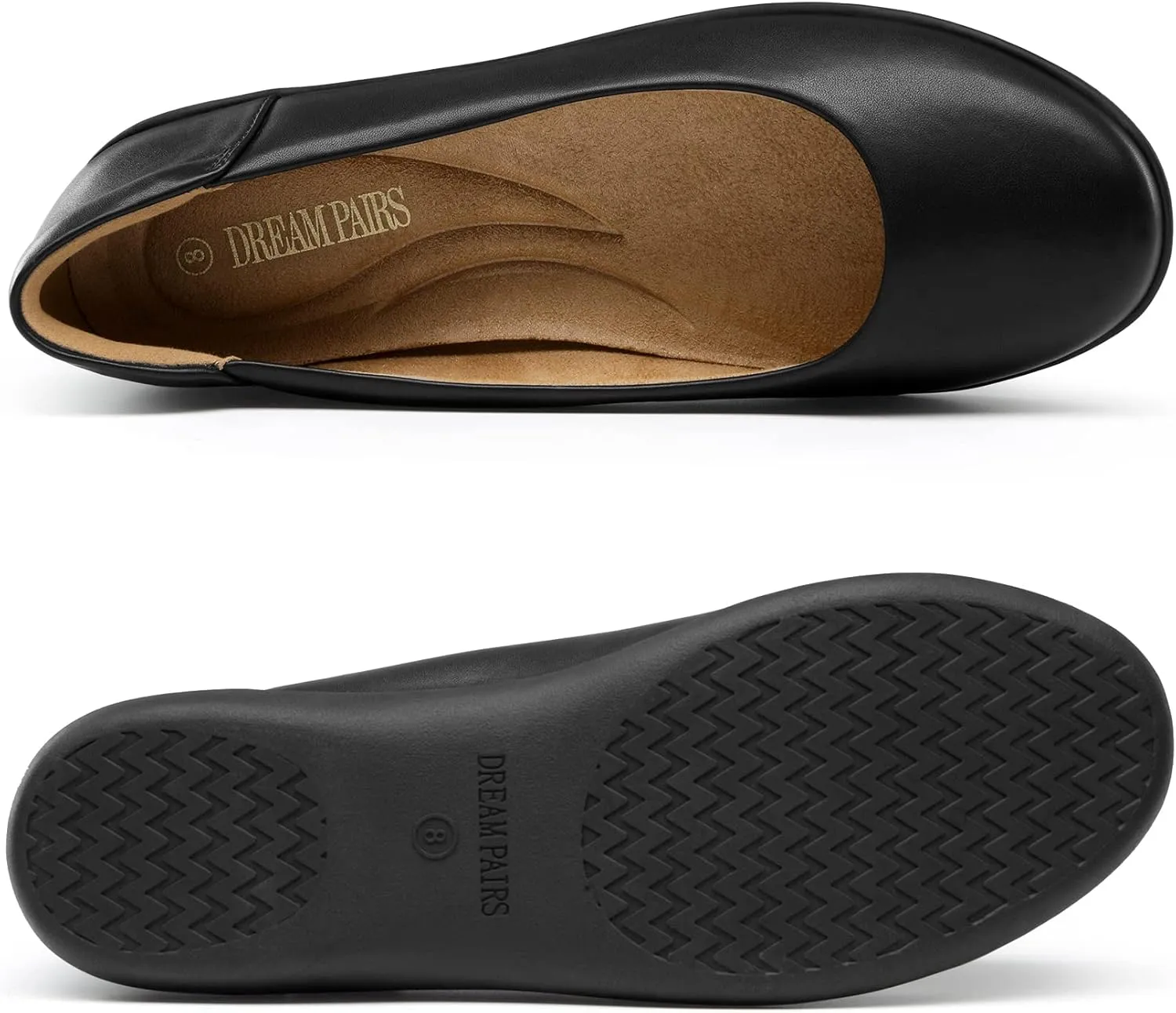 DREAM PAIRS Womens Comfortable Ballet Dressy Work Flats, Round Toe Slip on Office Shoes