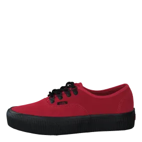 Embossed Authentic Platform 2. Rococco Red-black