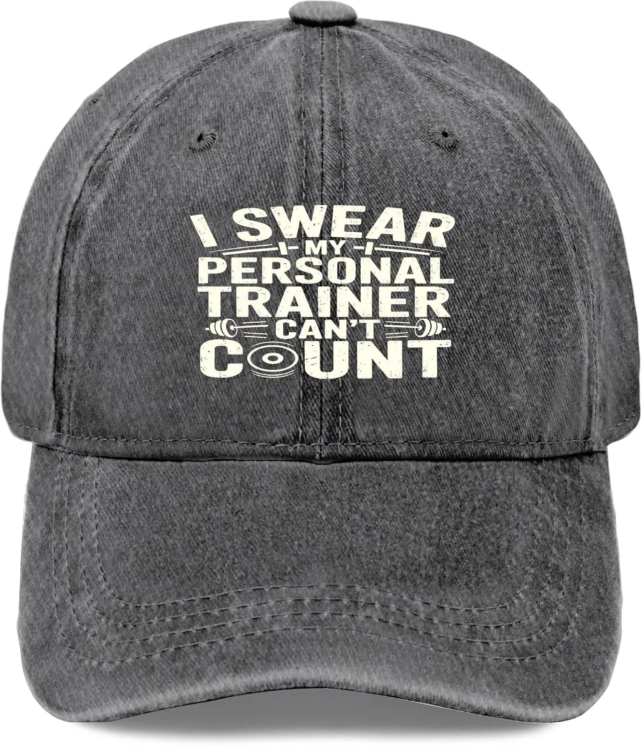Funny I Swears My Personals Trainer Can’t Count Hats for Women Fashionable Running Hats for Women Breathable Caps Sun Cap Light Grey