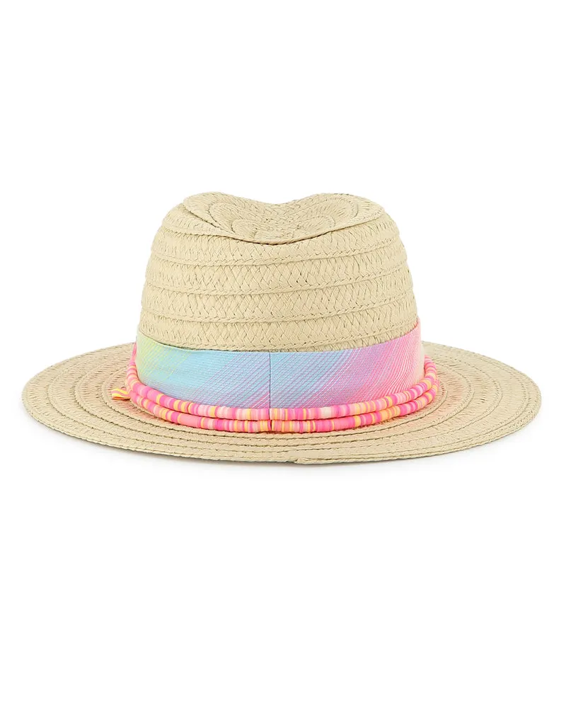 Girls Beige Straw Hat