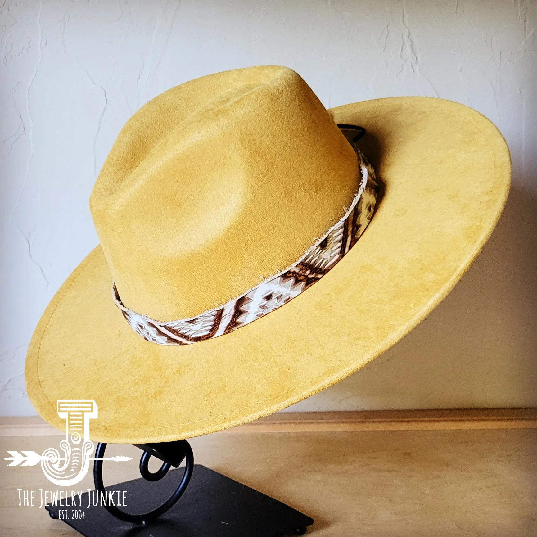 Gold Aztec Western Leather Band w/ Choice of Boho Hat 985e
