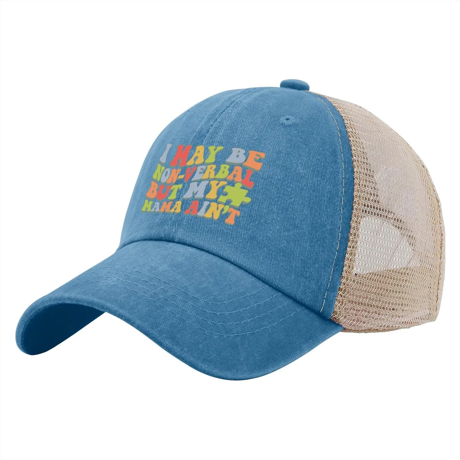 I May BES Non-Verbal But My Mama Ain't Kids Baseball Hat for Women Running Hat for Men's Quick Dry Caps Baseball Cap Women