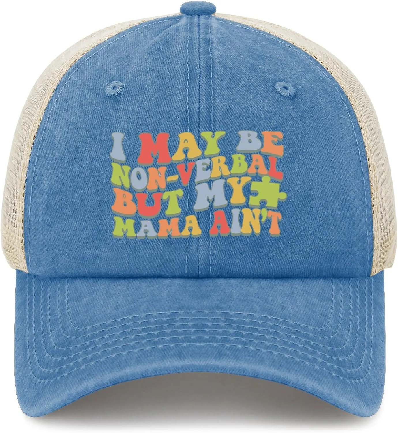 I May BES Non-Verbal But My Mama Ain't Kids Baseball Hat for Women Running Hat for Men's Quick Dry Caps Baseball Cap Women
