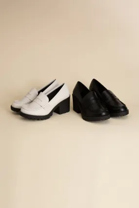 KINDER Loafer with Block Heel