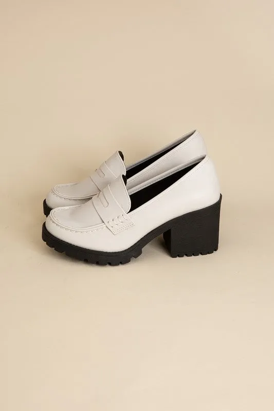 KINDER Loafer with Block Heel