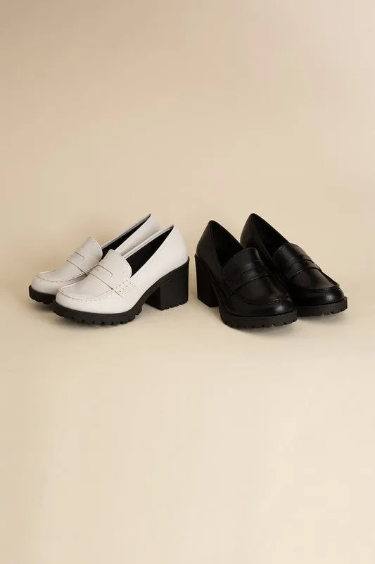 KINDER Loafer with Block Heel