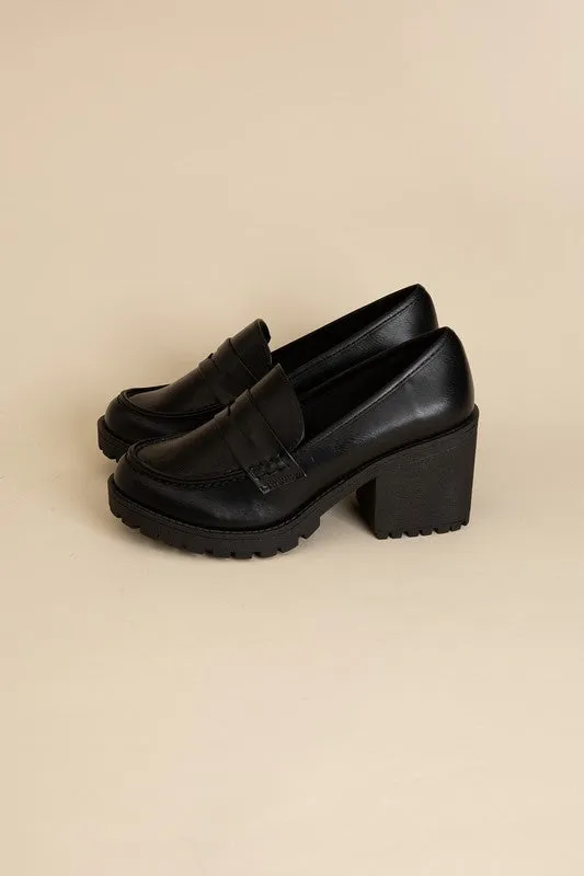 KINDER Loafer with Block Heel