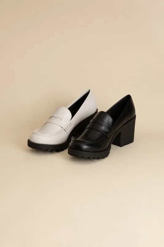KINDER Loafer with Block Heel
