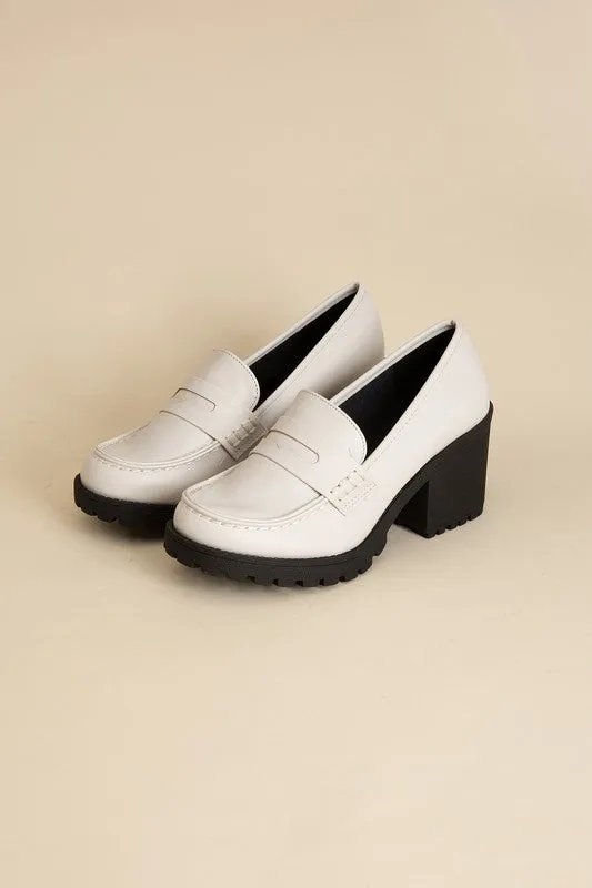 KINDER Loafer with Block Heel