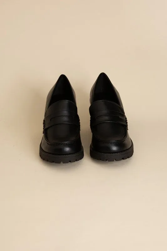 KINDER Loafer with Block Heel