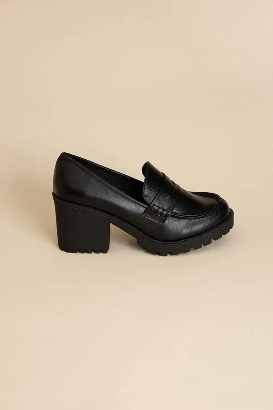 KINDER Loafer with Block Heel