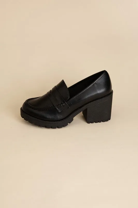 KINDER Loafer with Block Heel