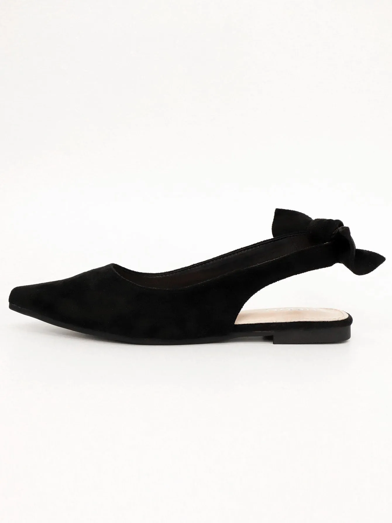 Knot Decor Point Toe Slingback Flats