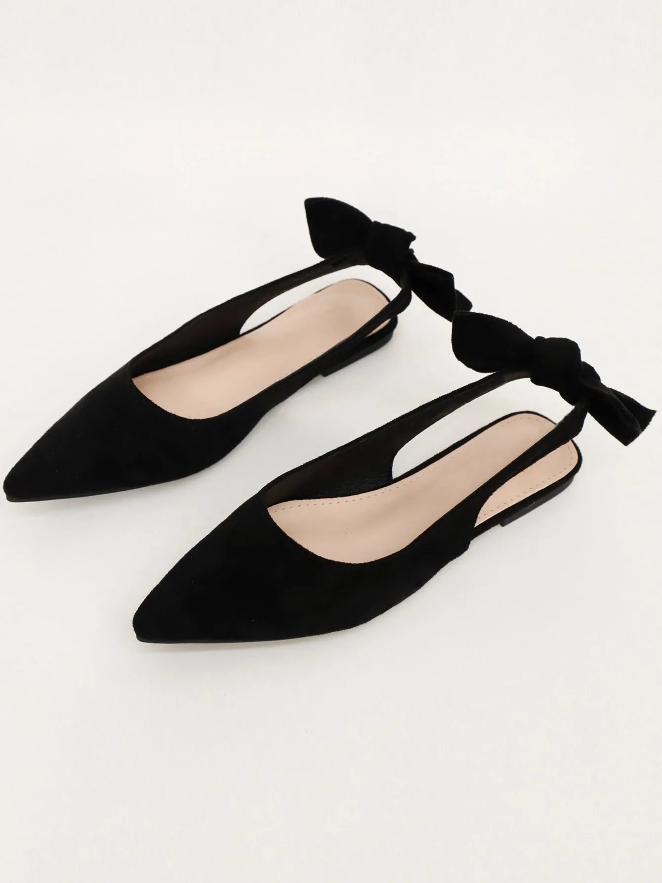 Knot Decor Point Toe Slingback Flats