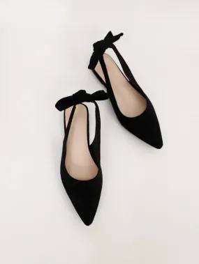 Knot Decor Point Toe Slingback Flats
