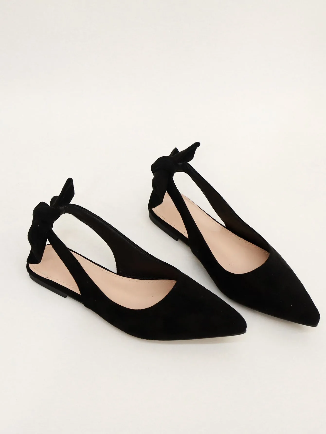 Knot Decor Point Toe Slingback Flats