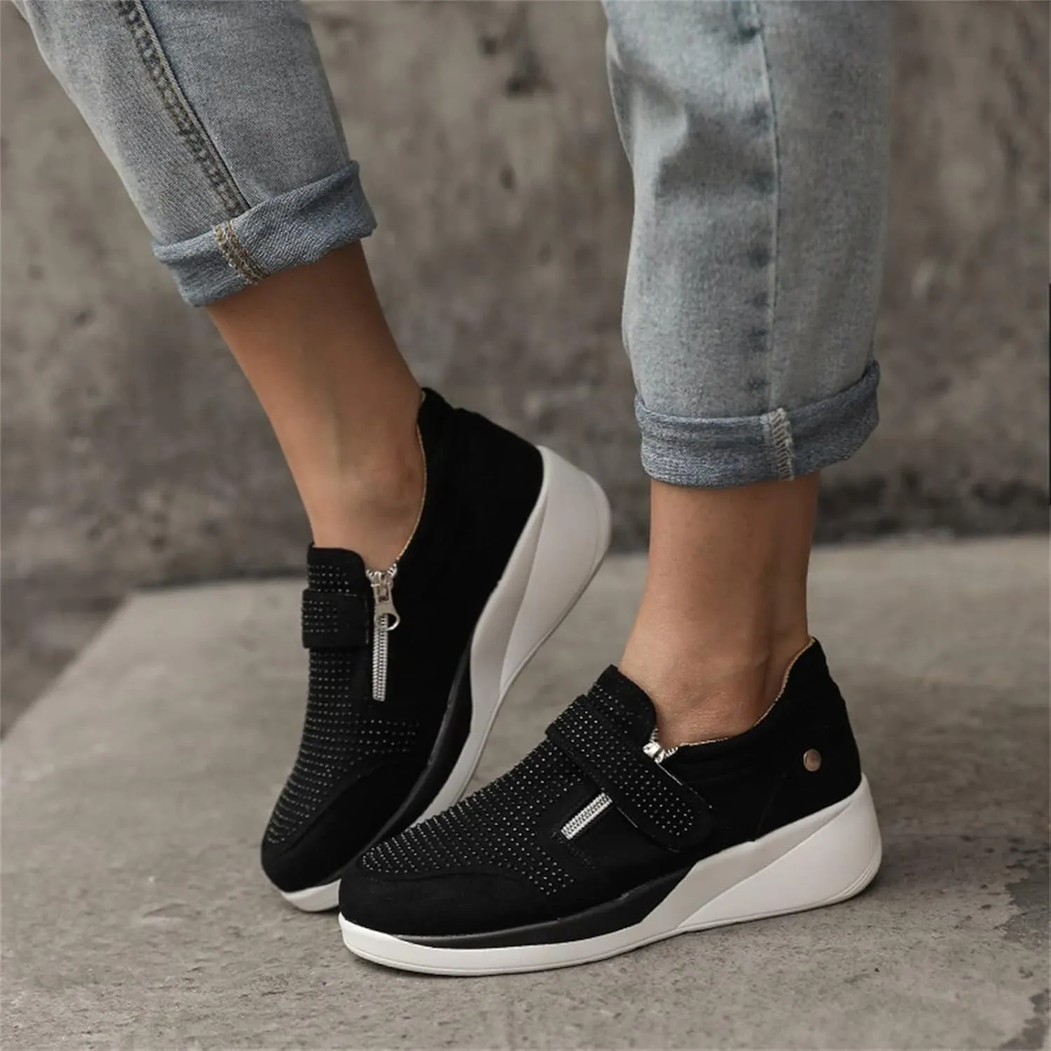 Ladmiple Shoes For Women Sneakers Slip Ons Fashion Dressy Casual Summer Comfortable Non Slip Walking Platform Gym Shoes