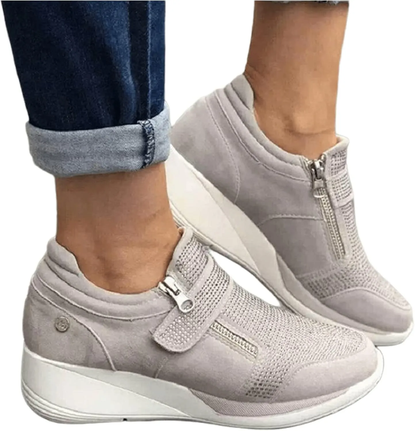 Ladmiple Shoes For Women Sneakers Slip Ons Fashion Dressy Casual Summer Comfortable Non Slip Walking Platform Gym Shoes