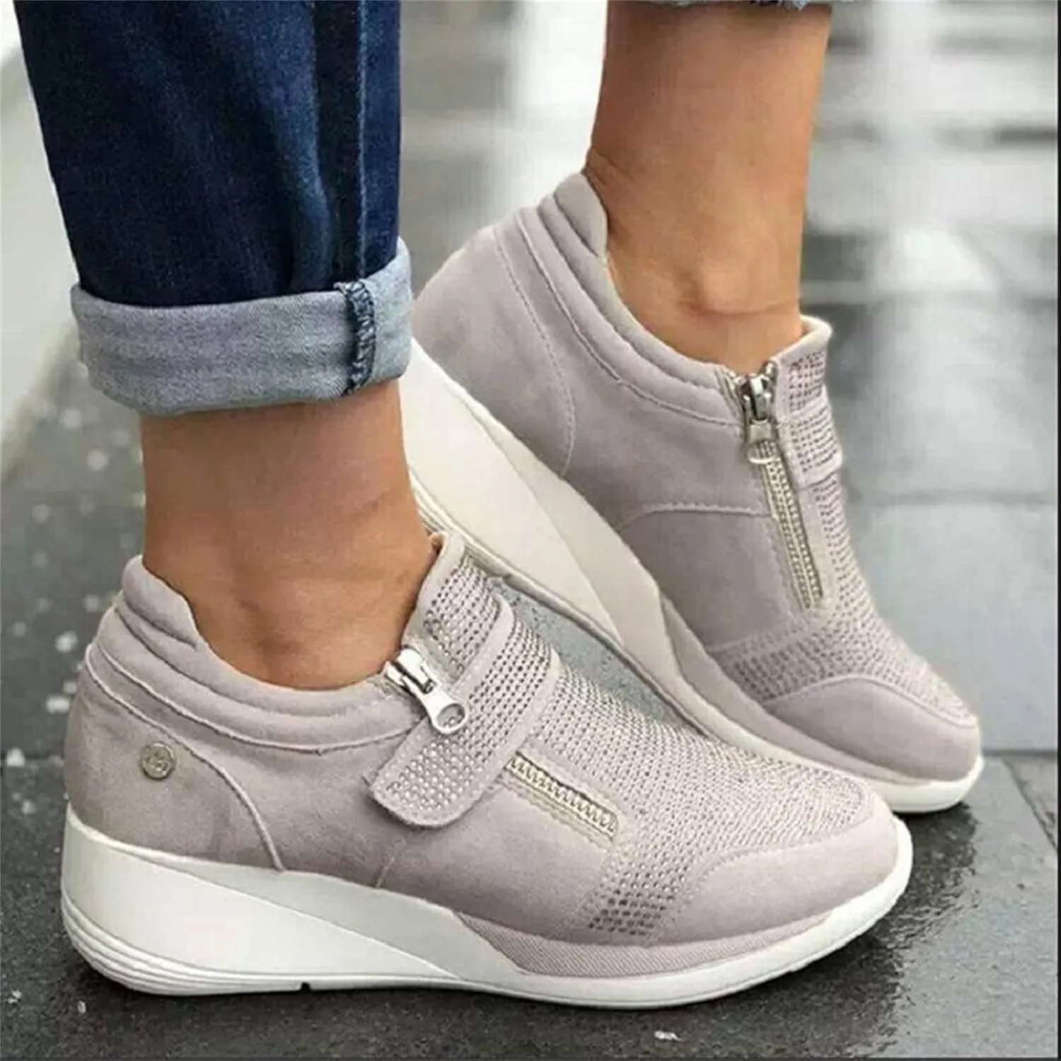 Ladmiple Shoes For Women Sneakers Slip Ons Fashion Dressy Casual Summer Comfortable Non Slip Walking Platform Gym Shoes