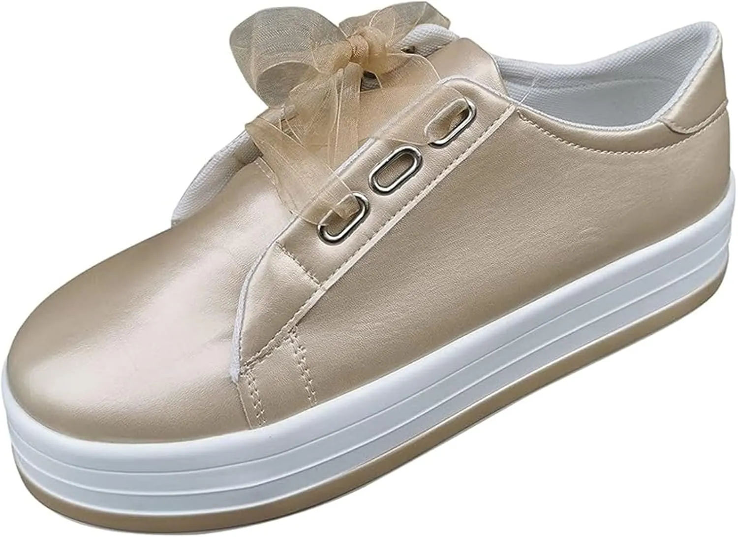 Ladmiple Womens Shoes Dressy Casual Loafers Leather Fashion Sneakers Casual Comfortable Platform Slip On Walking Shoes