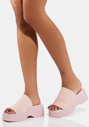 Light Pink Slinky Wedge Sandals