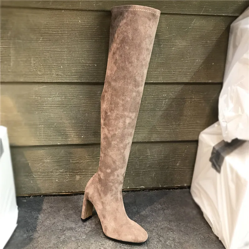 LUXE SEVEN DESIGN OVER THE KNEE HIGH HEELED BOOTS