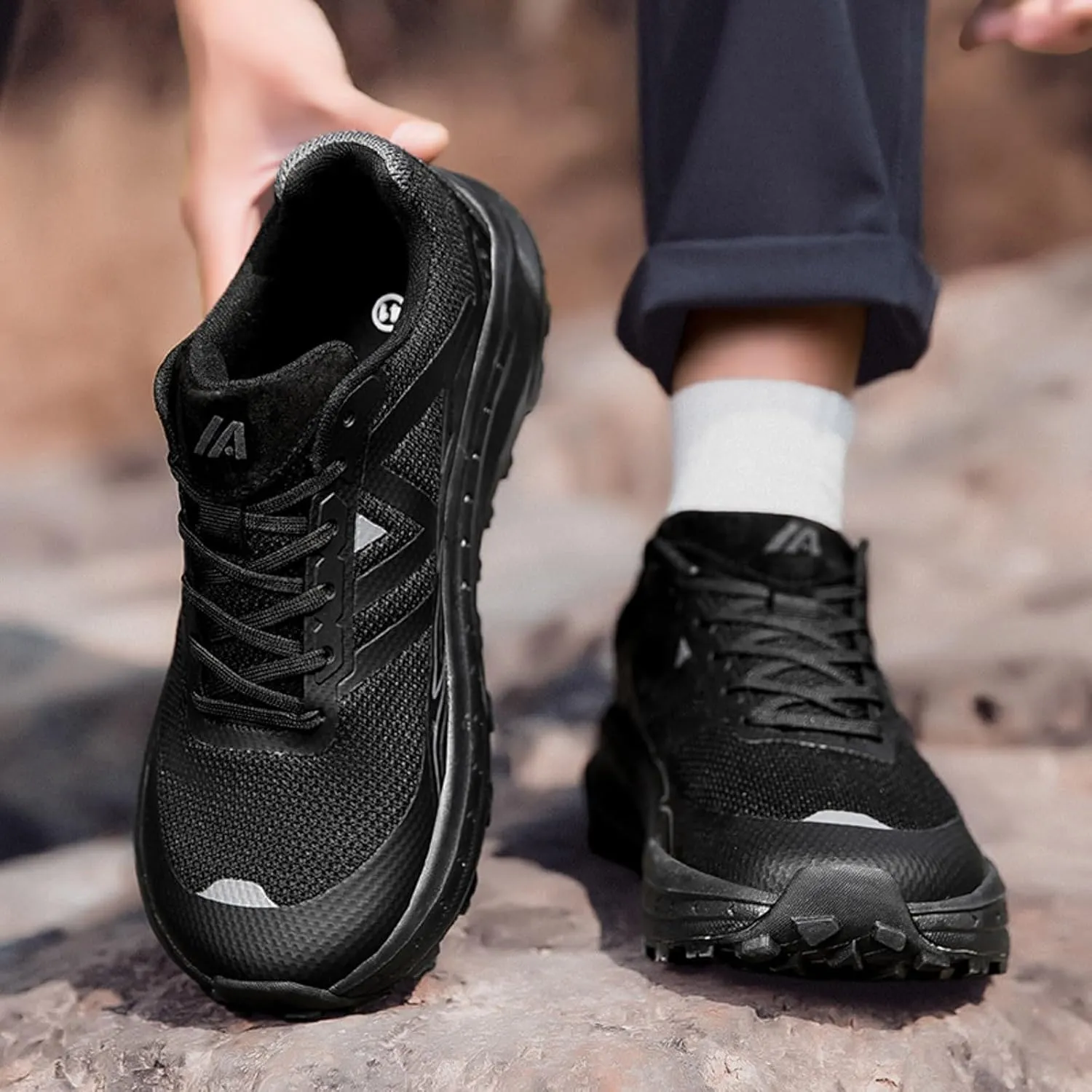 Men's Spring and Summer Fashion Mesh Lace Up Inside Increase 5cm Sneakers Comfortable Breathable Mens Sneaker Slippers