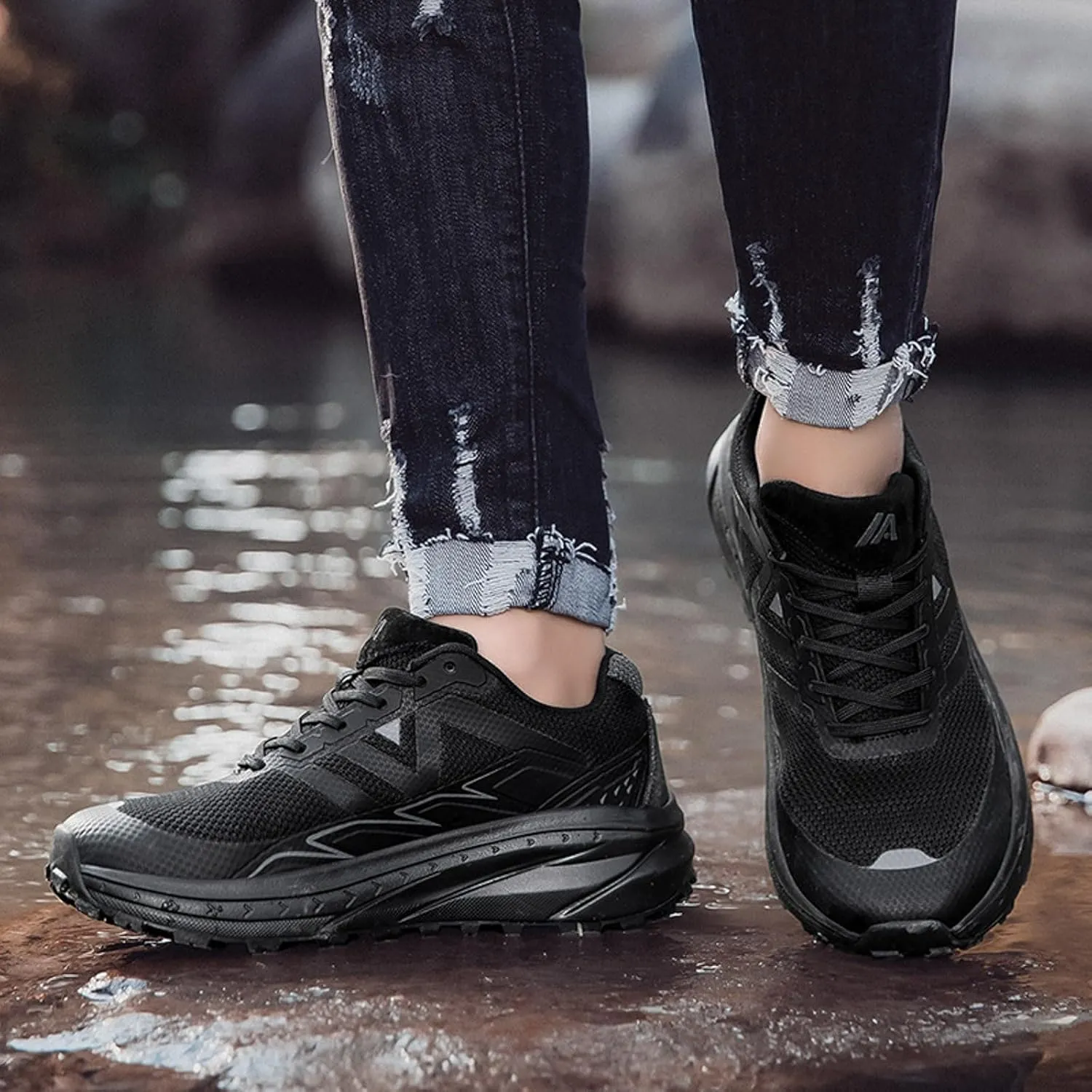 Men's Spring and Summer Fashion Mesh Lace Up Inside Increase 5cm Sneakers Comfortable Breathable Mens Sneaker Slippers
