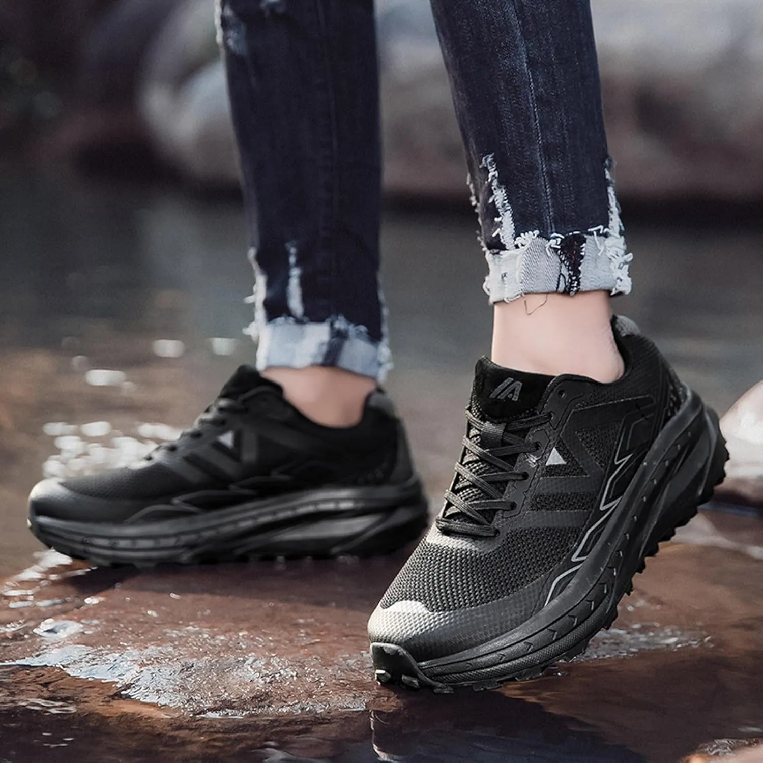 Men's Spring and Summer Fashion Mesh Lace Up Inside Increase 5cm Sneakers Comfortable Breathable Mens Sneaker Slippers