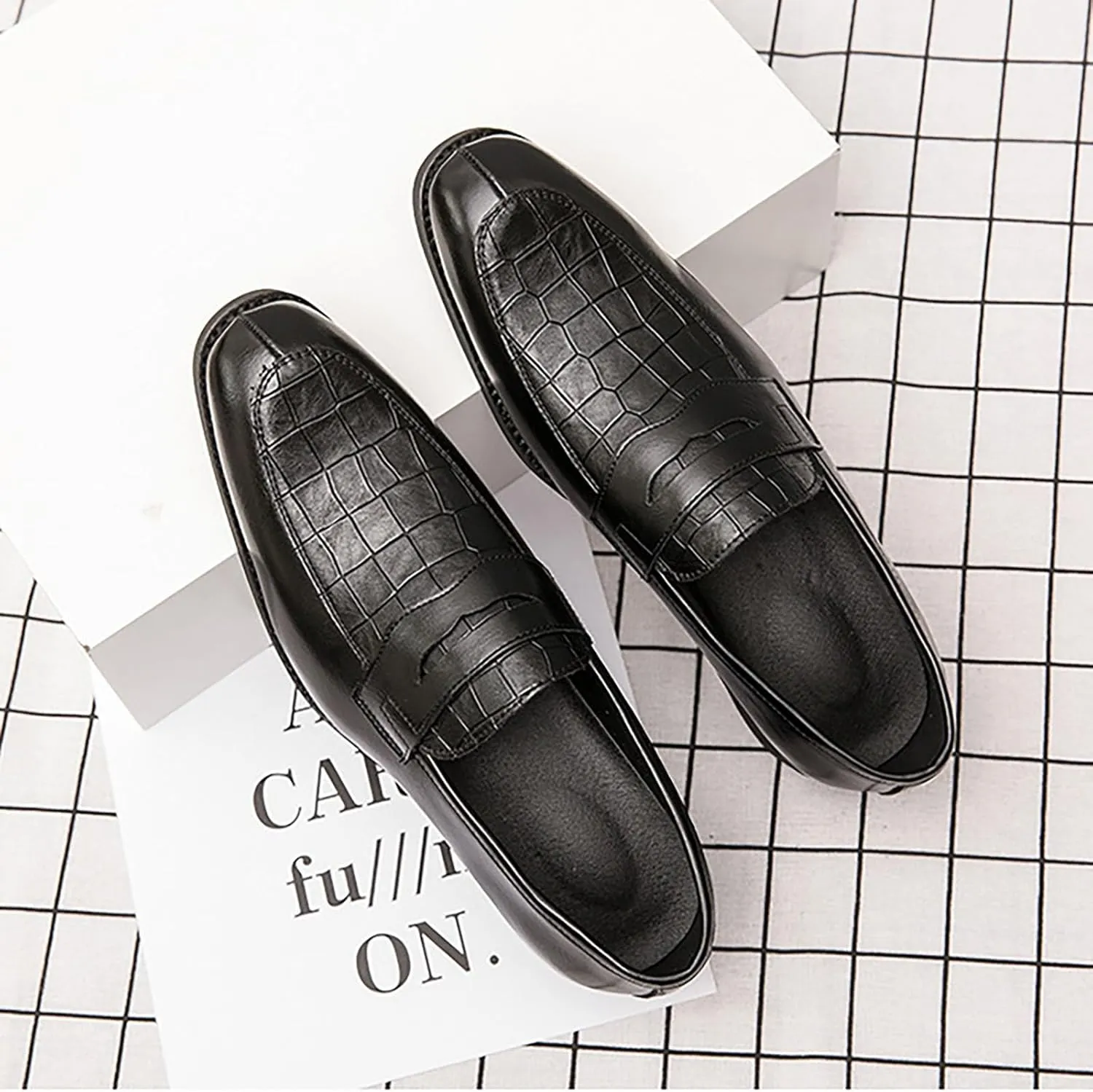Mens Square Toe Classic Business Dress Shoes Oxfords Casual Retro Classic Barefoot Shoes Comfortable Formal Derby Business Dress Shoes for Men 2024