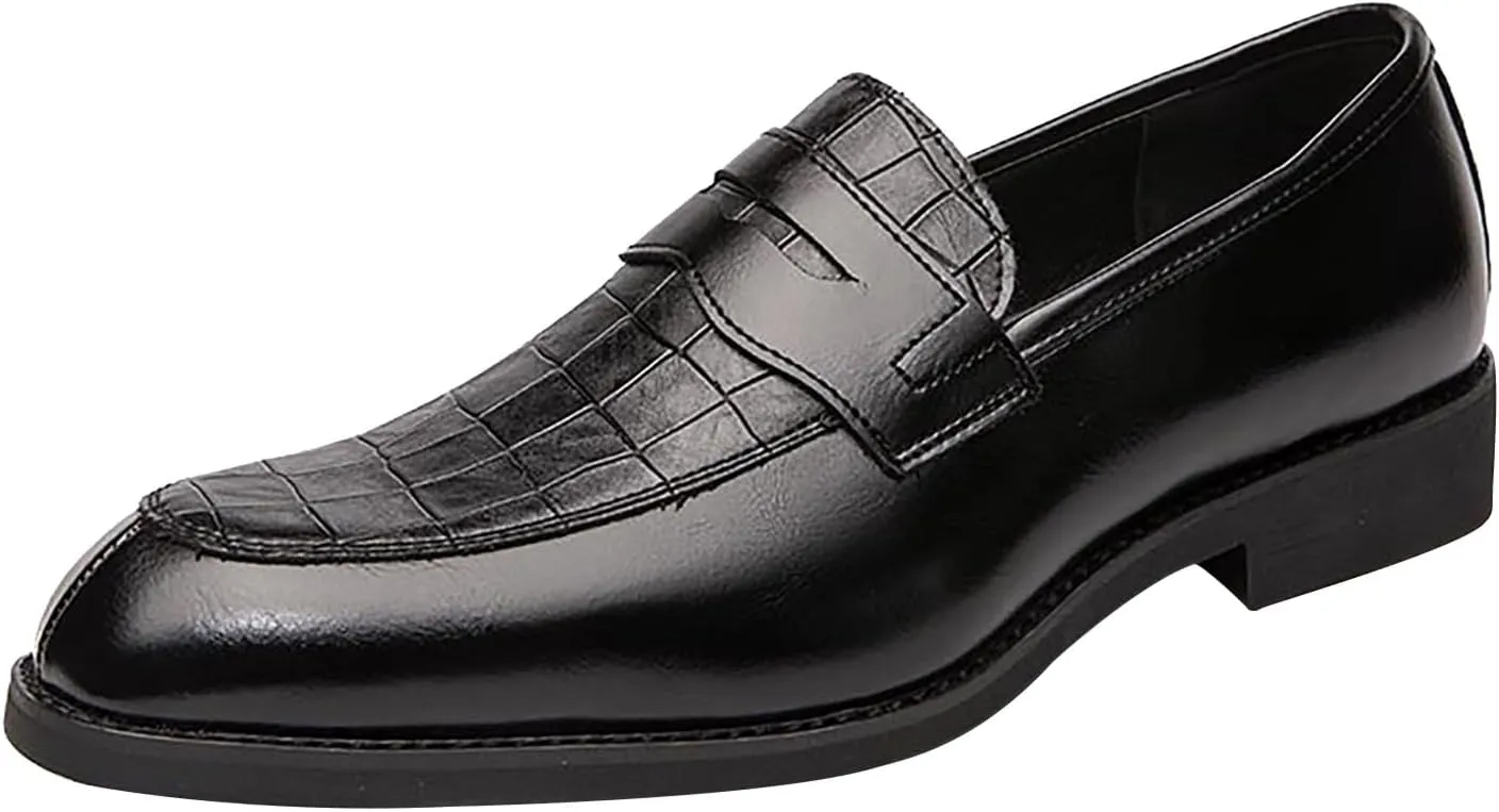 Mens Square Toe Classic Business Dress Shoes Oxfords Casual Retro Classic Barefoot Shoes Comfortable Formal Derby Business Dress Shoes for Men 2024