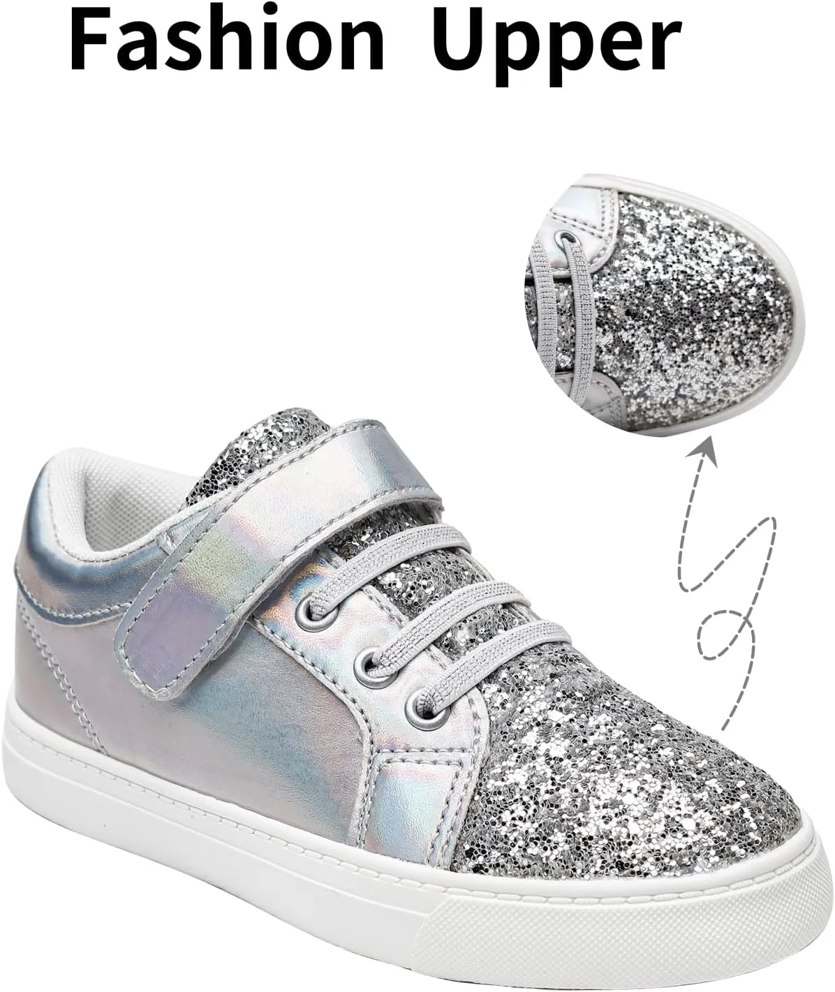 Nihaoya Baby First Walking Shoes Toddler Slip on Shoes Girls Princess Casual Sneakers Glitter Boy Running Tennis Footwear