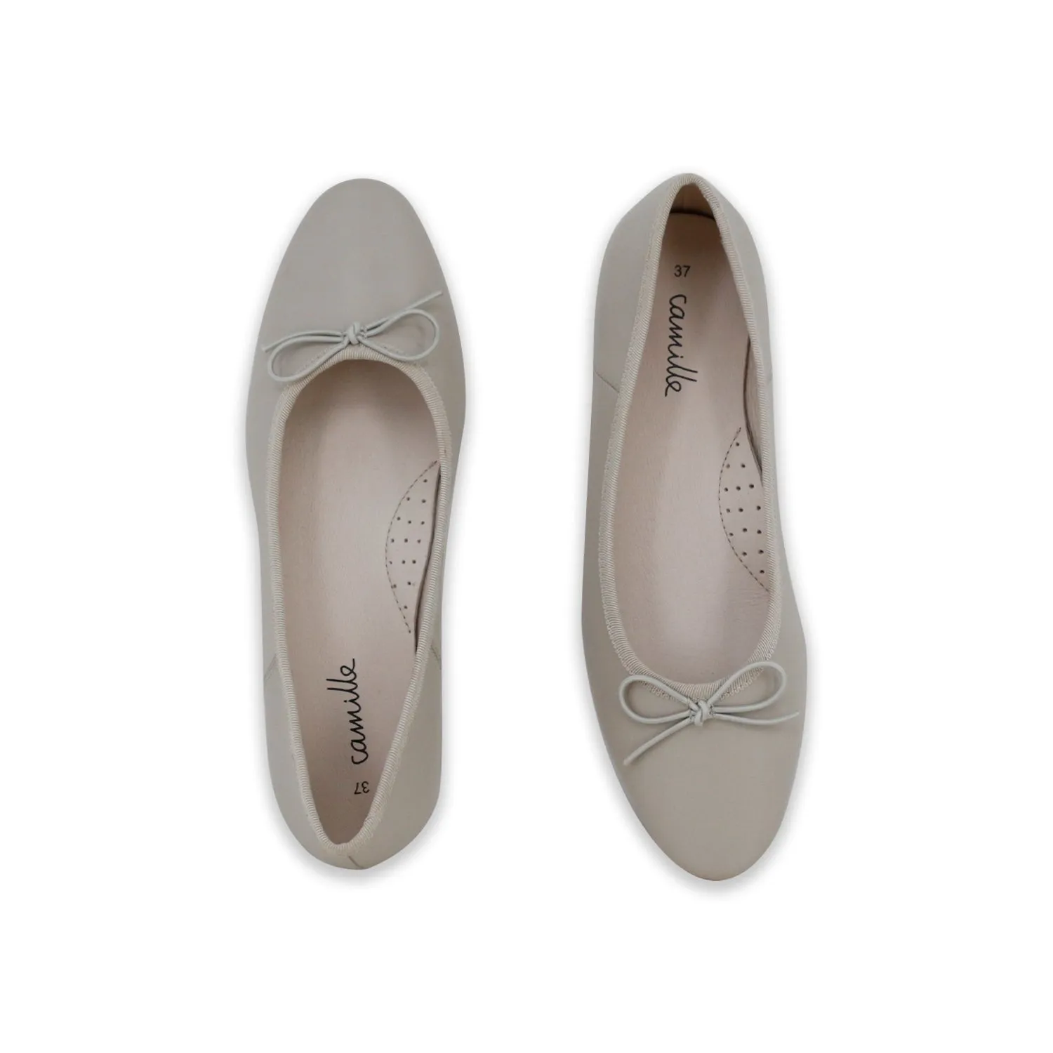 shoes remi flats with bow tie - natural