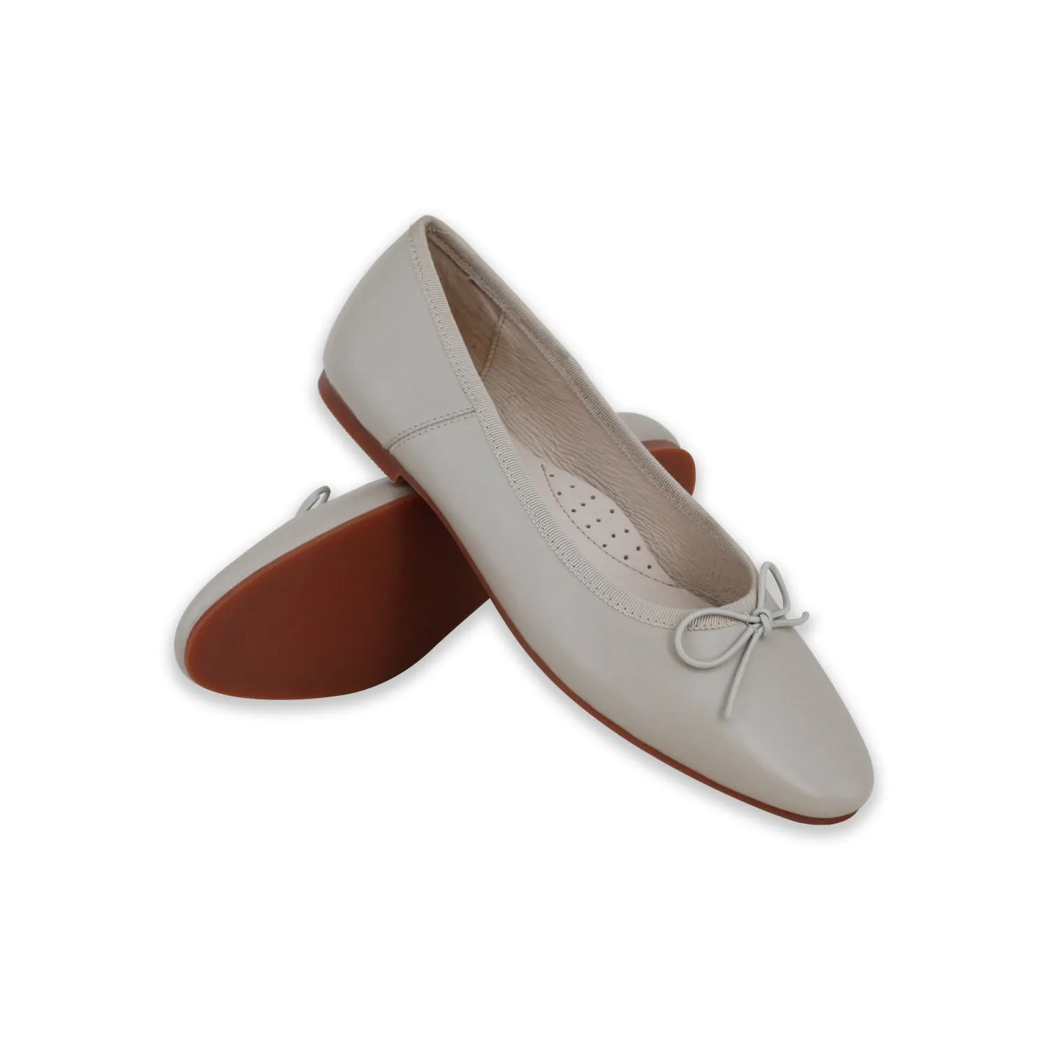 shoes remi flats with bow tie - natural