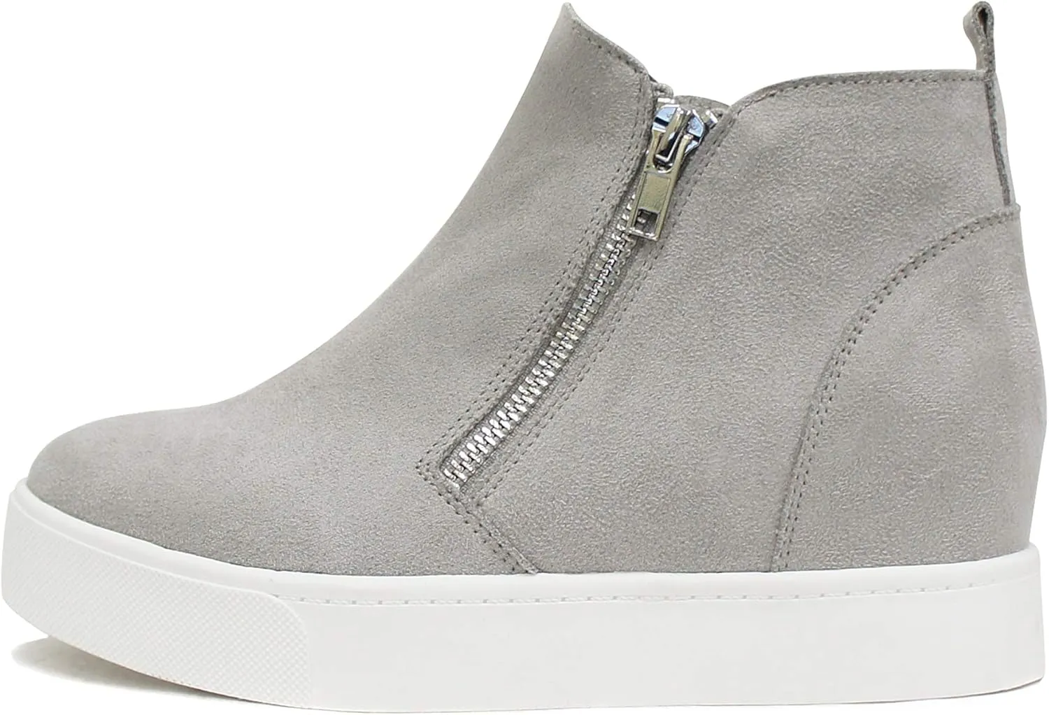 Soda Taylor by Trendy Fashion ~ Hidden Wedge Sole Booties Ankle Heels Sneaker Shoes Side Zipper
