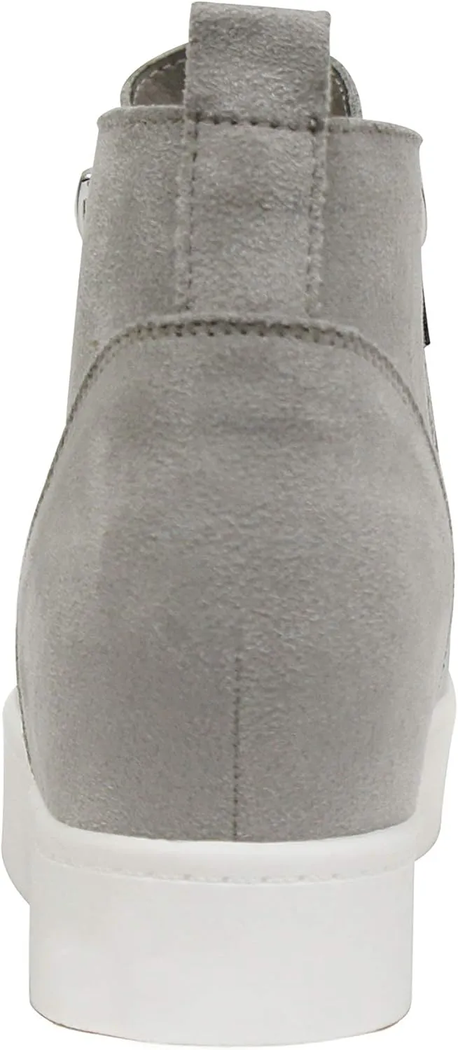 Soda Taylor by Trendy Fashion ~ Hidden Wedge Sole Booties Ankle Heels Sneaker Shoes Side Zipper